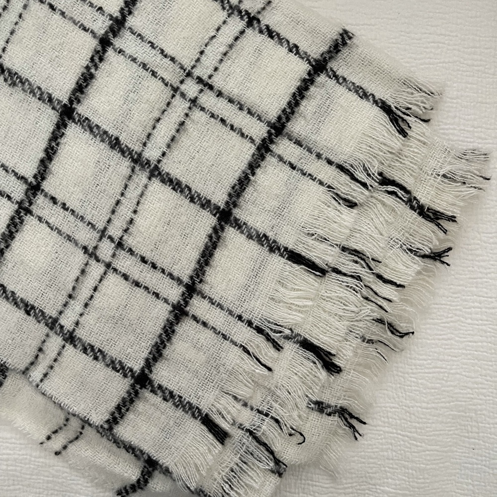 Black & White Plaid Scarf